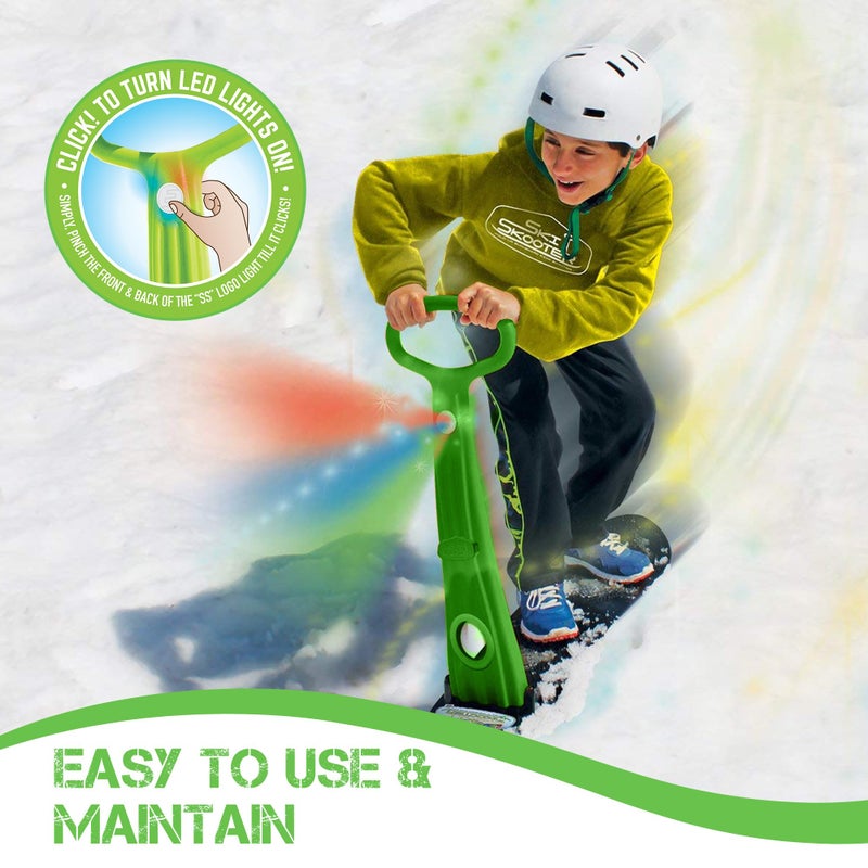 Geospace زلاجة جيواسبيس الأصلية للتزلج الشتوي مع ضوء LED واحد: زلاجة قابلة للطي للتزلج على الثلج (خضراء) - Image 5